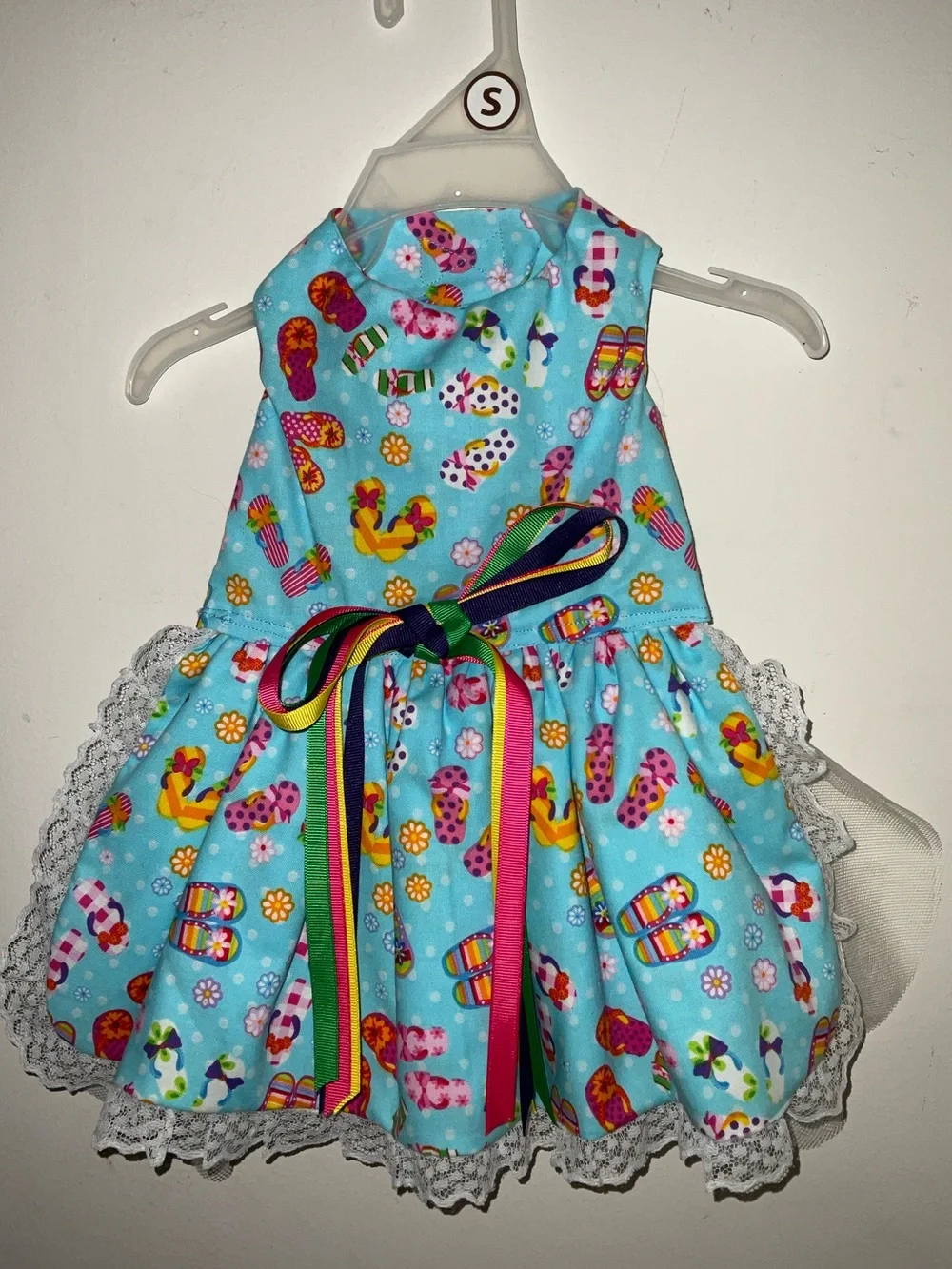Gorgeous Boutique Bella Custom Made Blue Flip-Flop Dog Dress